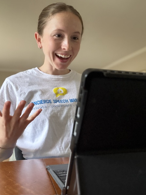 Adult virtual speech therapy session